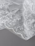 Double Tier Lace Applique Tulle Wedding Bridal Veil – Cream