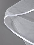 Simple Double-Layered Wedding Veil with Scalloped Edge – White