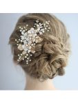 Delicate Handmade Floral Decoration Headwear Pearl Hairpin – Gold