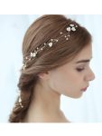 1-meter Long Handmade Pearl Braided Headband High-end Accessories – Gold