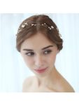 1-meter Long Handmade Pearl Braided Headband High-end Accessories – Gold