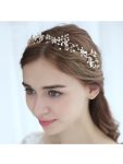 Elegant Gold Flower Headband with Rhinestone – Gold