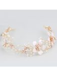 Elegant Gold Flower Headband with Rhinestone – Gold