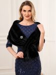 Elegant Faux Fur Shawl – Black