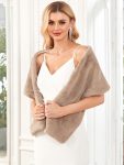 Elegant Faux Fur Shawl – Mushroom