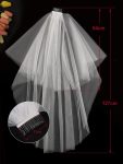 Simple Multi-Tier Tulle Cathedral Bridal Veil – Cream