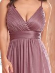 Spaghetti Strap 2 in 1 Sheer Evening Dress – Purple Orchid