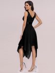 Stunning V Neck Prom Lace Dress for Women – Black