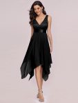 Stunning V Neck Prom Lace Dress for Women – Black