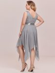 Stunning V Neck Prom Lace Dress for Women – Grey