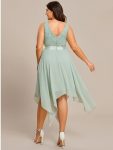 Stunning V Neck Prom Lace Dress for Women – Mint Green