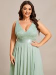 Stunning V Neck Prom Lace Dress for Women – Mint Green