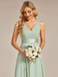 Stunning V Neck Prom Lace Dress for Women – Mint Green