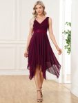 Stunning V Neck Prom Lace Dress for Women – Mulberry