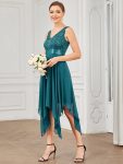 Stunning V Neck Prom Lace Dress for Women – Teal