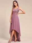 Sexy High-Low Maxi Chiffon Evening Dresses with Sequin – Purple Orchid