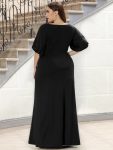 Simple Plus Size Bodycon Maxi Mermaid Formal Evening Dress – Black