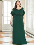 Simple Plus Size Bodycon Maxi Mermaid Formal Evening Dress – Dark Green