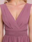 Women Sleeveless V Neck Short Bridesmaid Dress – Purple Orchid