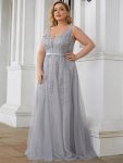 Maxi Long Elegant Ethereal Tulle Evening Dress – Grey