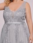 Maxi Long Elegant Ethereal Tulle Evening Dress – Grey