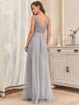 Maxi Long Elegant Ethereal Tulle Evening Dress – Grey