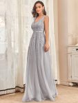 Maxi Long Elegant Ethereal Tulle Evening Dress – Grey