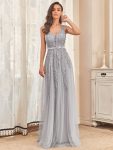 Maxi Long Elegant Ethereal Tulle Evening Dress – Grey