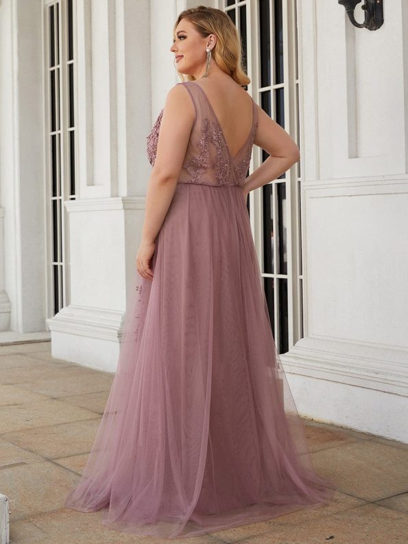 Maxi Long Elegant Ethereal Tulle Evening Dress - Purple Orchid