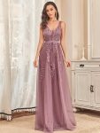 Maxi Long Elegant Ethereal Tulle Evening Dress - Purple Orchid