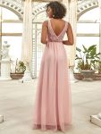 Maxi Long Elegant Ethereal Tulle Evening Dress – Pink