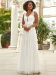 Maxi Long Elegant Ethereal Tulle Evening Dress – White