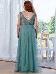 Maxi Long Elegant Ethereal Tulle Prom Dress – Dusty Blue