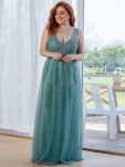 Maxi Long Elegant Ethereal Tulle Prom Dress – Dusty Blue