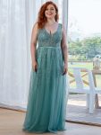 Maxi Long Elegant Ethereal Tulle Prom Dress – Dusty Blue