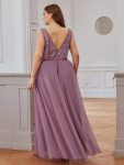 Maxi Long Elegant Ethereal Tulle Prom Dress – Purple Orchid