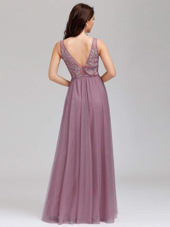 Maxi Long Elegant Ethereal Tulle Prom Dress - Purple Orchid