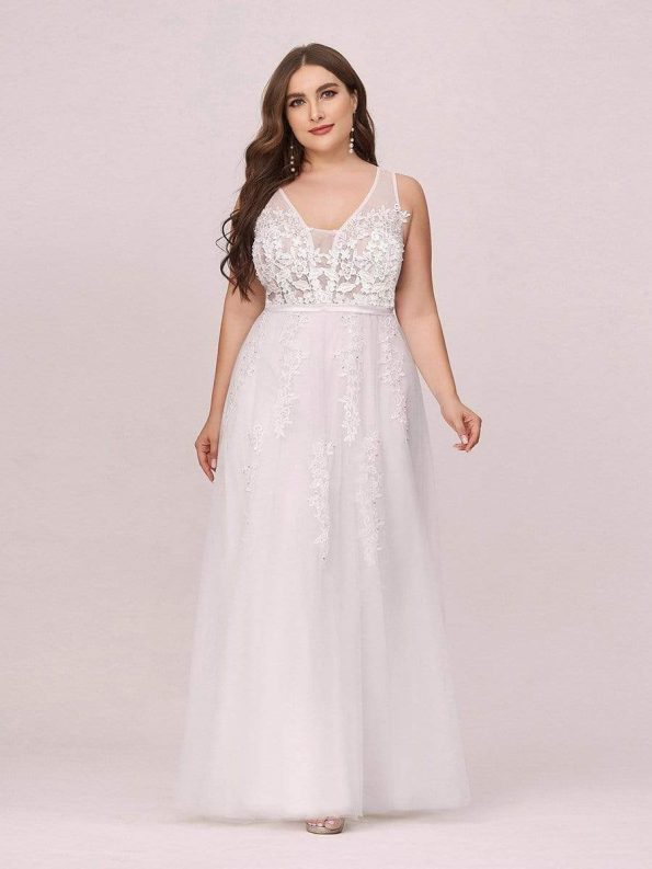 Maxi Long Elegant Ethereal Tulle Prom Dress - White