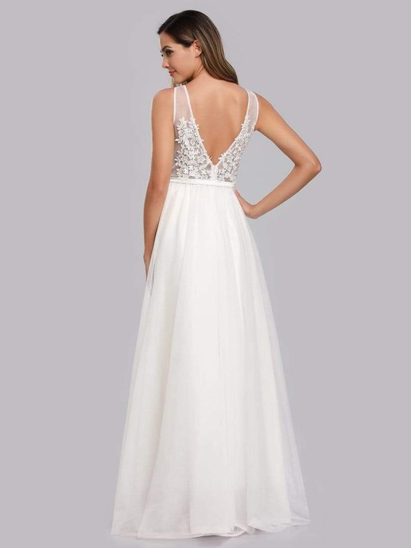 Maxi Long Elegant Ethereal Tulle Prom Dress - White