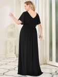 Women’s A-Line Empire Waist Maxi Chiffon Evening Dress – Black