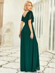 Women’s A-Line Empire Waist Maxi Chiffon Evening Dress – Dark Green