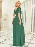 Women’s A-Line Empire Waist Maxi Chiffon Evening Dress – Green Bean