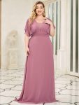 Women’s A-Line Empire Waist Maxi Chiffon Evening Dress – Purple Orchid