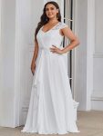 Plus Size Cap Sleeve Maxi Evening Dress for Wedding Guest – Cream