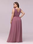 Plus Size Sleeveless V-Neck Chiffon Semi Formal Maxi Dress – Purple Orchid