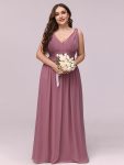 Plus Size Sleeveless V-Neck Chiffon Semi Formal Maxi Dress – Purple Orchid