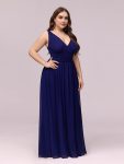 Plus Size Sleeveless V-Neck Chiffon Semi Formal Maxi Dress – Royal Blue