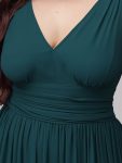 Plus Size Sleeveless V-Neck Chiffon Semi Formal Maxi Dress – Teal