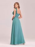 Chiffon One Shoulder Maxi Long Bridesmaid Dresses for Women – Dusty Blue