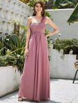 Chiffon One Shoulder Maxi Long Bridesmaid Dresses for Women – Purple Orchid